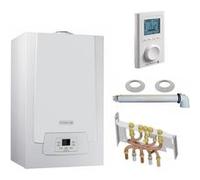 Chaudière gaz condensation mpx mi slim de dietrich 33 kw complète (dosseret + douilles + ventouse) avec thermostat filaire G