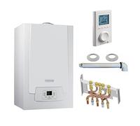 Chaudière Gaz Condensation MPX MI Slim De Dietrich 33 kW Complète (DOSSERET + DOUILLES + VENTOUSE) avec thermostat filaire