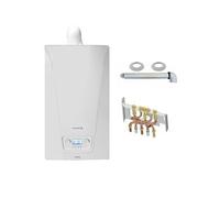 Chaudière Gaz Murale Condensation Accea Chappée 25 kW Complète (Ventouse + Douilles + Dosseret) Blanc G