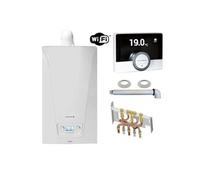 Chaudière Gaz Murale Condensation Accea Chappée 29 kW Complète (Ventouse + Douilles + Dosseret) avec Thermostat Connecté