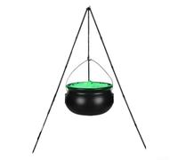Chaudron de sorcière d'Halloween de 78,7 cm de haut avec boules à lumière | Trépied en fer épais, 78,7 cm de hauteur, base stable, construction, accessoire de jardin résistant au vent