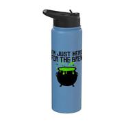 Chaudron de sorcière d'Halloween « I'm Just Here for the Brew » Stainless Steel Insulated Water Bottle