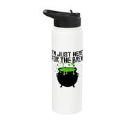 Chaudron de sorcière d'Halloween « I'm Just Here for the Brew » Stainless Steel Insulated Water Bottle