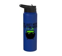 Chaudron de sorcière d'Halloween « I'm Just Here for the Brew » Stainless Steel Insulated Water Bottle