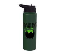 Chaudron de sorcière d'Halloween « I'm Just Here for the Brew » Stainless Steel Insulated Water Bottle