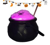 Chaudron de Sorcière Halloween Déco Effrayante avec Baguette et Araignée | Chaudron Sorcière LED pour Table Salle à Manger Cheminée Bibliothèque Entrée Vaisselier Fête Maison Hantée