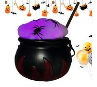 Chaudron de Sorcière Halloween Déco Effrayante avec Baguette et Araignée | Décor de Chaudron de Sorcière pour Table Salle à Manger Cheminée Bibliothèque Entrée Vaisselier Fête Maison Hantée