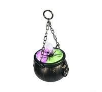 Chaudron De Sorcière LED 21cm pour accessoire Halloween Coloré | Fabriqué en plastique pour robuste Utilisation polyvalente pour fêtes Convient pour photomaton porte-bonbons