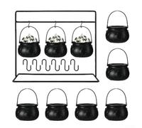 Chaudron d'Halloween pour en Plastique pour robuste pour Extérieur(9) | Plastique pour durable, mat, résistant pluie et vent, pour idéal jardin, terrasse, entrée spook