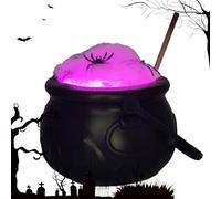 Chaudron Halloween Centre de Table Effrayant avec Araignée et Baguette | Chaudron de Halloween à LED pour Table Salle à Manger Cheminée Bibliothèque Entrée Vaisselier Fête Maison Hantée