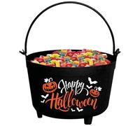 CHAUDRON PLASTIQUE HAPPY HALLOWEEN 24X23X15CM NOIR