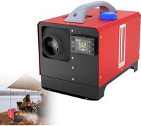 Chauffage à air diesel XINZI 8 kW avec écran LCD et télécommande, chauffage d'appoint, chauffage à air pour le camping, l'atelier et une utilisation hors réseau, rouge (type E)