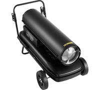 Chauffage à air pulsé au kérosène et au diesel de 50 kW, chauffage d'appoint portable avec roulettes et température réglable, type soufflerie pour chantier/garage/entrepôt/atelier de construction/chau