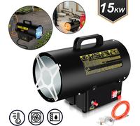 Chauffage à gaz Lospitch 15kw Chauffage à gaz avec tuyau de raccordement et détendeur Puissance de chauffage pour bouteilles de gaz commerciales, alimentation piézoélectrique