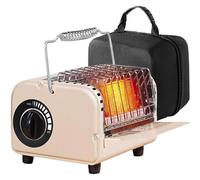 Chauffage À Gaz Portable Et Réchaud de Camping 2 en 1, en Acier Inoxydable for Tente Et Extérieur, Allumage Automatique, Température Réglable (1,2 KW) avec Sac de Transport - Combo Chauffage Et Poêle