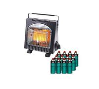 Chauffage à Gaz Portable Fuego 1700W + 12 Cartouches Butane Anti-Basculement ODS