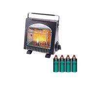 Chauffage à Gaz Portable Fuego 1700W + 4 Cartouches Butane Anti-Basculement ODS