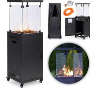 Chauffage au gaz, chauffage radiant, 13 kW, verre, pour jardin et terrasse, régulateur, pierres volcaniques, couverture, MultiGarden