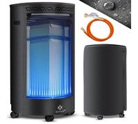 Chauffage au gaz KESSER® en céramique, 4200 watts, avec régulateur de pression et tuyau de gaz - Poêle à gaz avec housse de protection, brûleur infrarouge en céramique, compatible avec des bouteilles