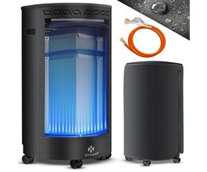 Chauffage au gaz KESSER® en céramique, 4200 watts, avec régulateur de pression et tuyau de gaz - Poêle à gaz avec housse de protection, brûleur infrarouge en céramique, compatible avec des bouteilles