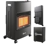 Outsunny Chauffage au Gaz 4200W Infrarouge Pliable 3 Puissances Système ODS | Poêle à Gaz, Protection Anti-Basculement, Housse, Mobile sur Roulettes, pour Terrasse et Balcon, Noir
