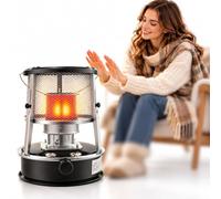 Chauffage au kérosène portable 2600W et poêle chauffant, conception 2 en 1 | Hauteur et température réglables - Combustion 15-17h, jauge de carburant visible, bouton de réglage & grille de protection