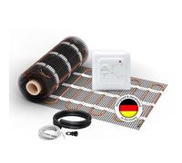 Chauffage au sol électrique pour carrelage : tapis chauffant à deux fils WARMON Ultra 200 W/m² avec thermostat avec capteur de sol, thermostat :, taille du tapis : 5 m²
