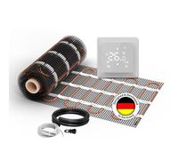 Chauffage au sol électrique pour carrelage : tapis chauffant à deux fils WARMON Ultra 200 W/m² avec thermostat avec capteur de sol, thermostat :, taille du tapis : 2,5 m²