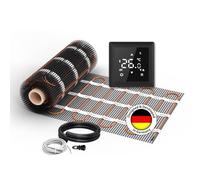 Chauffage au sol électrique pour carrelage : tapis chauffant à deux fils WARMON Ultra 200 W/m² avec thermostat avec capteur de sol, thermostat :, Taille du tapis : 18 m² - 2 pièces (10 + 8 m²)