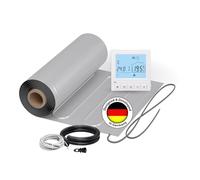 Chauffage au sol électrique pour stratifié : tapis chauffant en aluminium à deux fils WARMON ALU 150 W/m² pour sol flottant avec thermostat, thermostat :, taille du tapis : 2 m²