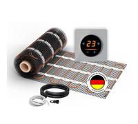 Chauffage au sol électrique : tapis chauffant à deux conducteurs WARMON ULTRA 200 W/m² avec thermostat WiFi OKE-25 tactile et cadre de couverture Garda Glass noir, thermostat : OKE25 Garda gris