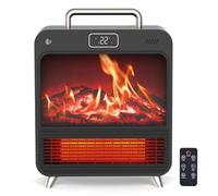 Chauffage d’appoint Soufflant en Céramique PTC 1500 W Économie d’énergie, thermostat, effet poêle à bois - Confort silencieux pour chambre - Protection surchauffe et anti-basculement