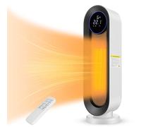 Chauffage d'appoint, 2000 W 3 modes, thermostat soufflant, minuterie 12 heures, protection anti-bascule, chauffage d'ambiance oscillant à 100 ° pour la maison et le bureau Blanc grand écran