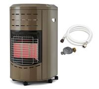 FAVEX - Poêle à gaz 4200W Calgary taupe - Chauffage d'appoint au gaz infrarouge - 3 puissances de chauffe - Jusqu'à 40 m² - Intérieur - Prêt à l'emploi livré avec Tuyau et détendeur Taupe