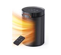Chauffage d'appoint céramique 1500 W QEXREED avec mode éco, 4 modes, thermostat, minuterie 24 h, télécommande, portable et silencieux
