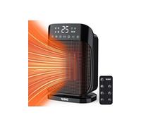 Chauffage d'appoint céramique 1800 W YASHE avec thermostat, minuterie 24 h, télécommande, oscillation 75°, mode éco et protections de sécurité