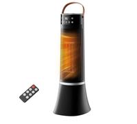 Chauffage d'appoint Electrique Radiateur Soufflant Silencieux 2000W | Oscillation 75°, PTC, 3 Modes, Télécommande, Puissant, Minuterie 12H, Protection Surchauffe et Bascule, Chambre, Bureau