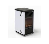 Poele à gaz 3.4KW Blanc et noir Chauffage d'appoint effet Feu Manhattan Sahara