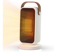Chauffage d'Appoint Portable, 1200W Mini Chauffage Soufflant à 3 Vitesses | Radiateur Silencieux Economique Contre la Surchauffe, Petit Radiateur Electrique pour Chambre, Salon, Bureau