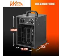 Chauffage d'atelier 2000W avec thermostat - Warm Tech