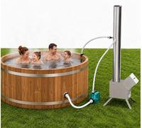 Chauffage de piscine à bois, système de chauffage pour piscine fonctionnant au bois, idéal pour les petites piscines, les bains nordiques et