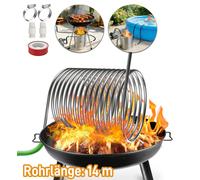 Chauffage de piscine YRHome en acier inoxydable Ø 29,5 x H 18 cm – échangeur de chaleur en spirale pour le chauffage de l'eau, robuste, résistant à la chaleur et facile à installer