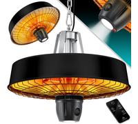 Chauffage de plafond KESSER® | Chauffage parasol infrarouge 2500 W | Chauffage de terrasse avec télécommande | Chauffage à quartz | Éclairage LED | Plafond | Chauffage infrarouge | Avec chaîne + mousq