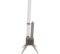 Chauffage de terrasse à granulés de bois 135 cm – Acier inoxydable – Argent – Chauffage d'extérieur durable aux granulés