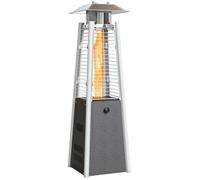 Chauffage de terrasse - Chauffage portable au gaz butane - 3000 W - Température réglable - Système anti-basculement - Allumage piézoélectrique - Noir