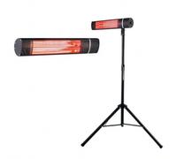 Chauffage de terrasse électrique en graphène 2000 W,chauffage d'extérieur B | Fixation murale ou trépied portable avec télécommande,conception anti-basculement et étanche,pour terrasse et jardin