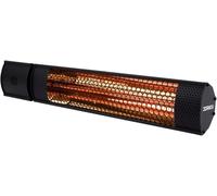 Chauffage de terrasse - Élément chauffant - Pour une utilisation en extérieur - Lampe à faible éblouissement - 2000W - Noir