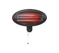 Edm Estufa de cuarzo de exterior 2000 W avec support mural noir 49,6 cm - 3 niveaux de puissance