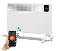 Chauffage électrique 2000 W, convecteur intelligent, Wi-Fi, modèle sur pied ou mural, couleur blanche