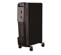 Chauffage électrique 2000 W Distributeur de chaleur avec 3 niveaux de chauffage et thermostat réglable 9 ailettes Noir